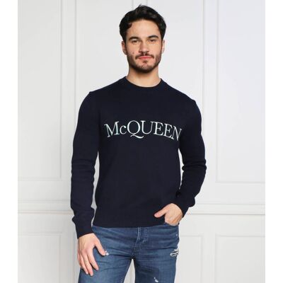 Alexander McQueen Sweter Regular Fit granatowy XXL Alexander McQueen Sweter Regular Fit granatowy XXL