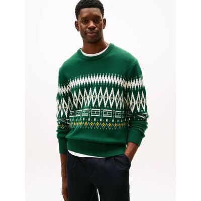 Tommy Hilfiger Wełniany sweter Loose fit zielony S Tommy Hilfiger Wełniany sweter Loose fit zielony S