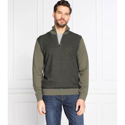 Boss BLACK Wełniany sweter Ladamo Regular Fit khaki L Boss BLACK Wełniany sweter Ladamo Regular Fit khaki L