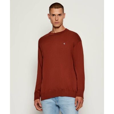 Calvin Klein Jeans Sweter Regular Fit miedziany XXL Calvin Klein Jeans Sweter Regular Fit miedziany XXL