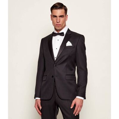 Boss BLACK Wełniana marynarka Slim Fit z dodatkiem jedwabiu czarny 50 Boss BLACK Wełniana marynarka Slim Fit z dodatkiem jedwabiu czarny 50