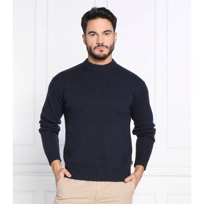 Boss ORANGE Wełniany sweter Ashetland Slim Fit granatowy S Boss ORANGE Wełniany sweter Ashetland Slim Fit granatowy S