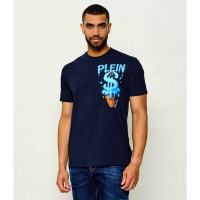Philipp Plein T-shirt Ice Cream Dollar Regular Fit granatowy M Philipp Plein T-shirt Ice Cream Dollar Regular Fit granatowy M