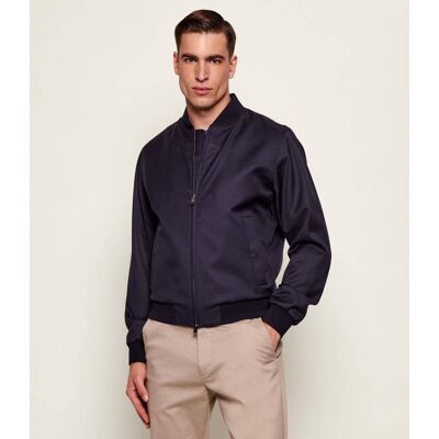 Boss BLACK Wełniana kurtka bomber H-Hanry-BMB-B1 Slim Fit granatowy 46 Boss BLACK Wełniana kurtka bomber H-Hanry-BMB-B1 Slim Fit granatowy 46
