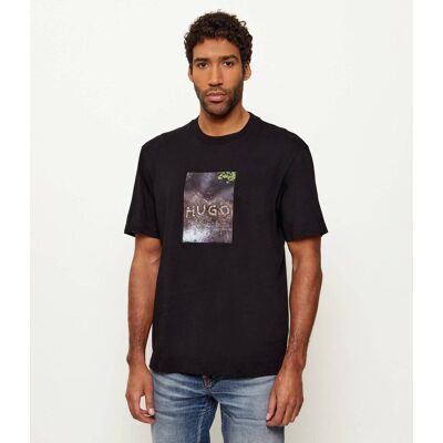 HUGO T-shirt Doreston Regular Fit czarny M HUGO T-shirt Doreston Regular Fit czarny M