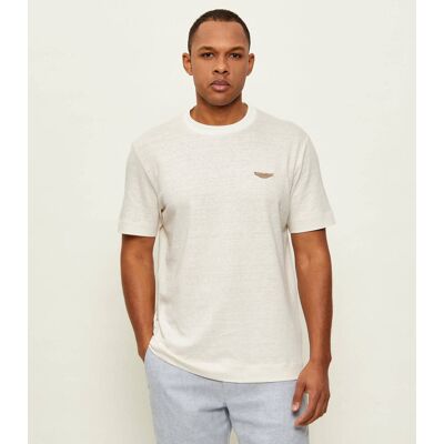 BLACK T-shirt C-Taut 248 BOSS X ASTON MARTIN Regular Fit z dodatkiem lnu beżowy M BLACK T-shirt C-Taut 248 BOSS X ASTON MARTIN Regular Fit z dodatkiem lnu beżowy M