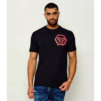 Philipp Plein T-shirt Puffy Hexagon Regular Fit czarny L Philipp Plein T-shirt Puffy Hexagon Regular Fit czarny L