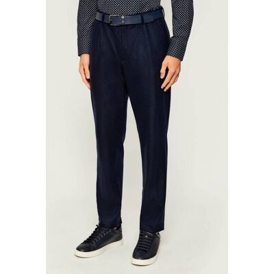 Boss BLACK Spodnie P-Perin-J-RDS-WG-254 Tapered fit z dodatkiem wełny granatowy 46 Boss BLACK Spodnie P-Perin-J-RDS-WG-254 Tapered fit z dodatkiem wełny granatowy 46