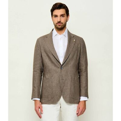 Tombolini Lniana marynarka Regular Fit brązowy 54 Tombolini Lniana marynarka Regular Fit brązowy 54