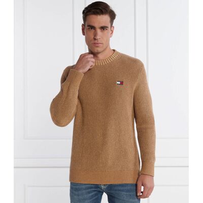Tommy Jeans Sweter TONAL XS BADGE Regular Fit brązowy XXL Tommy Jeans Sweter TONAL XS BADGE Regular Fit brązowy XXL