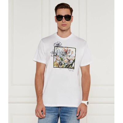 Guess T-shirt FLOWER BOX Regular Fit biały S Guess T-shirt FLOWER BOX Regular Fit biały S