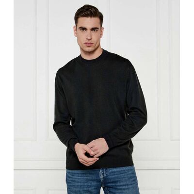 Giorgio Armani Exchange Sweter Regular Fit z dodatkiem wełny czarny L Giorgio Armani Exchange Sweter Regular Fit z dodatkiem wełny czarny L