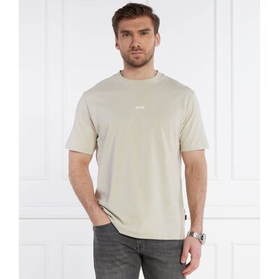 Boss ORANGE T-shirt Te_Vinyl Regular Fit beżowy S Boss ORANGE T-shirt Te_Vinyl Regular Fit beżowy S