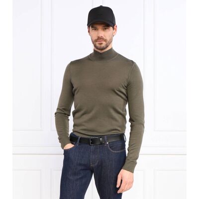 Boss BLACK Wełniany sweter Lodiego Regular Fit z dodatkiem jedwabiu zielony XXL Boss BLACK Wełniany sweter Lodiego Regular Fit z dodatkiem jedwabiu zielony XXL