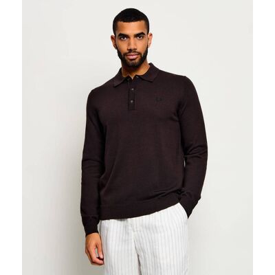 Fred Perry Wełniany sweter Regular Fit brązowy XL Fred Perry Wełniany sweter Regular Fit brązowy XL