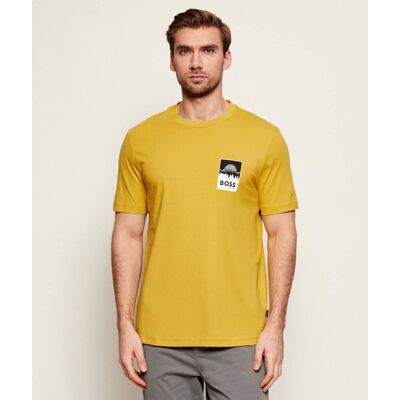 Boss ORANGE T-shirt Te_Plain Regular Fit musztardowy S Boss ORANGE T-shirt Te_Plain Regular Fit musztardowy S