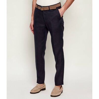 TIGER OF SWEDEN Lniane spodnie chino Tenuta Slim Fit granatowy 50 TIGER OF SWEDEN Lniane spodnie chino Tenuta Slim Fit granatowy 50