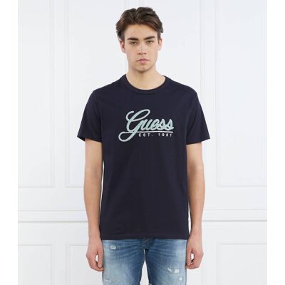 T-shirt SS CN GUESS 3D EMBRO Regular Fit granatowy M T-shirt SS CN GUESS 3D EMBRO Regular Fit granatowy M