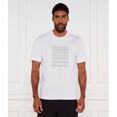 Boss GREEN T-shirt Print Striped C Relaxed fit biały L Boss GREEN T-shirt Print Striped C Relaxed fit biały L