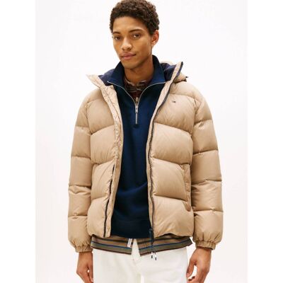 Tommy Jeans Puchowa kurtka Essential Regular Fit beżowy L Tommy Jeans Puchowa kurtka Essential Regular Fit beżowy L