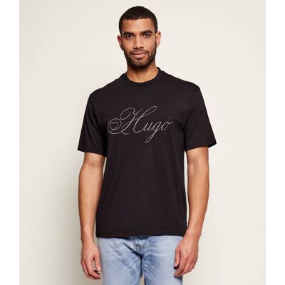 HUGO T-shirt Dalent Regular Fit czarny XS HUGO T-shirt Dalent Regular Fit czarny XS