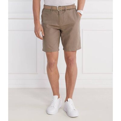 Guess Szorty chino Regular Fit z dodatkiem lnu beżowy 31 Guess Szorty chino Regular Fit z dodatkiem lnu beżowy 31