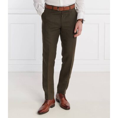 Oscar Jacobson Lniane spodnie Denz Regular Fit khaki 54 Oscar Jacobson Lniane spodnie Denz Regular Fit khaki 54