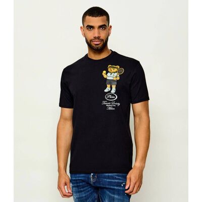 Philipp Plein T-shirt Teddy Tennis Society Regular Fit czarny XL Philipp Plein T-shirt Teddy Tennis Society Regular Fit czarny XL