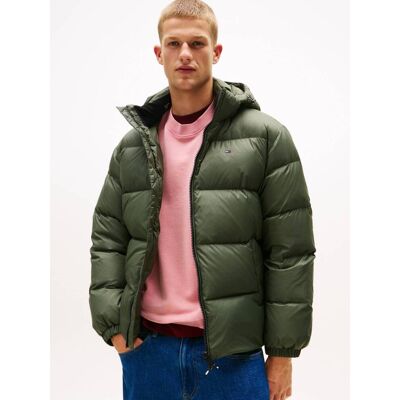 Tommy Jeans Puchowa kurtka Essential Regular Fit zielony M Tommy Jeans Puchowa kurtka Essential Regular Fit zielony M