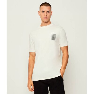Karl Lagerfeld T-shirt Regular Fit kremowy L Karl Lagerfeld T-shirt Regular Fit kremowy L