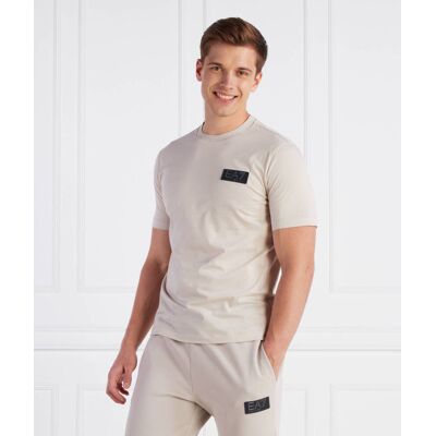 EA7 T-shirt Regular Fit piaskowy M EA7 T-shirt Regular Fit piaskowy M