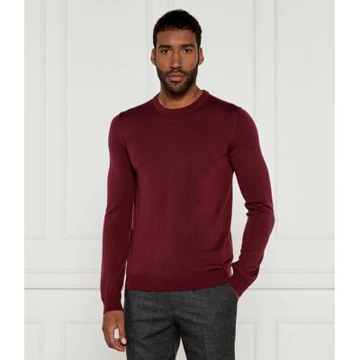 HUGO Wełniany sweter San Cedric Regular Fit bordowy XXL HUGO Wełniany sweter San Cedric Regular Fit bordowy XXL
