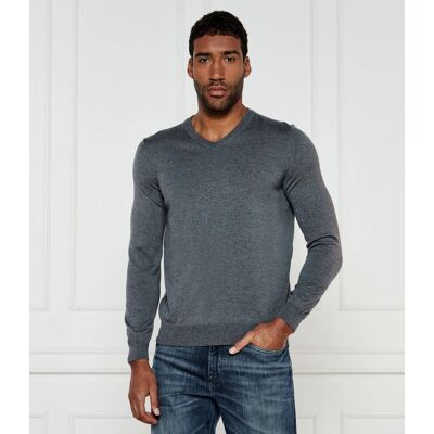 Boss BLACK Wełniany sweter Baram-L Regular Fit grafitowy S Boss BLACK Wełniany sweter Baram-L Regular Fit grafitowy S