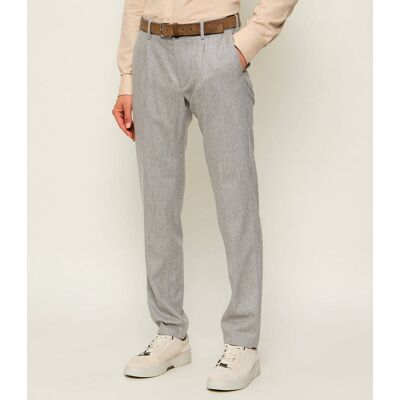 Eleventy Wełniane spodnie chino Straight fit z dodatkiem kaszmiru szary 36 Eleventy Wełniane spodnie chino Straight fit z dodatkiem kaszmiru szary 36