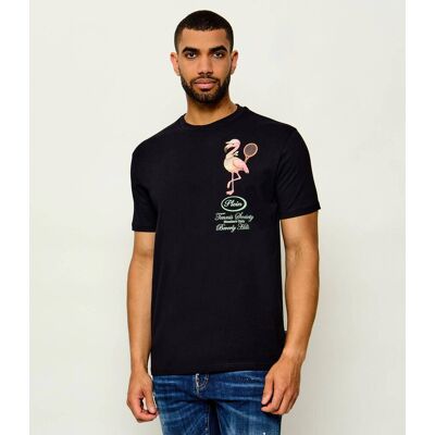 Philipp Plein T-shirt Flamingo Tennis Society Regular Fit czarny M Philipp Plein T-shirt Flamingo Tennis Society Regular Fit czarny M