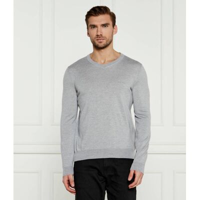 Boss BLACK Wełniany sweter Baram-L Regular Fit szary S Boss BLACK Wełniany sweter Baram-L Regular Fit szary S