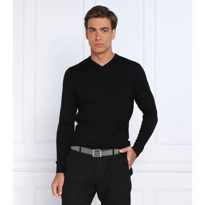 Calvin Klein Wełniany sweter SUPERIOR Slim Fit czarny XXL Calvin Klein Wełniany sweter SUPERIOR Slim Fit czarny XXL