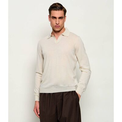 Gran Sasso Wełniany sweter Slim Fit beżowy 52 Gran Sasso Wełniany sweter Slim Fit beżowy 52