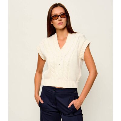Weekend MaxMara Kamizelka Wkdpascia Loose fit ecru M Weekend MaxMara Kamizelka Wkdpascia Loose fit ecru M