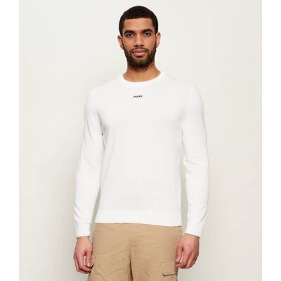 HUGO Sweter San Cassius-C2 Slim Fit biały XL HUGO Sweter San Cassius-C2 Slim Fit biały XL