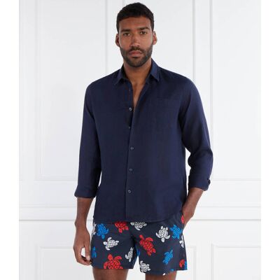 Vilebrequin Lniana koszula CAROUBIS Regular Fit granatowy XL Vilebrequin Lniana koszula CAROUBIS Regular Fit granatowy XL