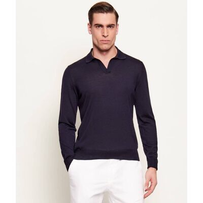 Gran Sasso Wełniany sweter Slim Fit granatowy 52 Gran Sasso Wełniany sweter Slim Fit granatowy 52