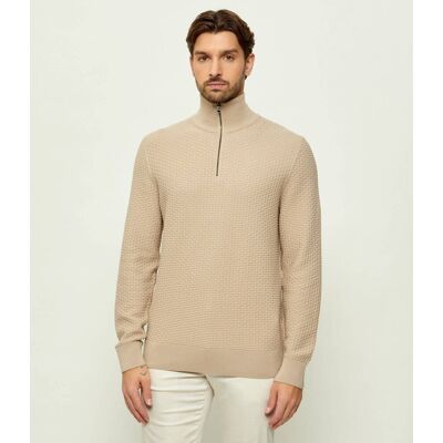 Boss BLACK Sweter H-Ulicio Regular Fit beżowy M Boss BLACK Sweter H-Ulicio Regular Fit beżowy M
