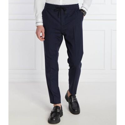 HUGO Wełniane spodnie chino Howard231X Slim Fit granatowy 52 HUGO Wełniane spodnie chino Howard231X Slim Fit granatowy 52
