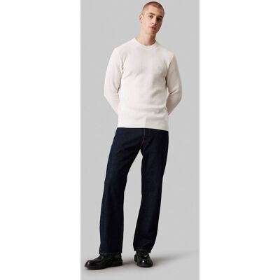 Calvin Klein Jeans Sweter Regular Fit ecru M Calvin Klein Jeans Sweter Regular Fit ecru M