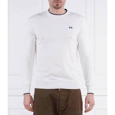 La Martina Sweter La Martina Regular Fit biały XXL La Martina Sweter La Martina Regular Fit biały XXL
