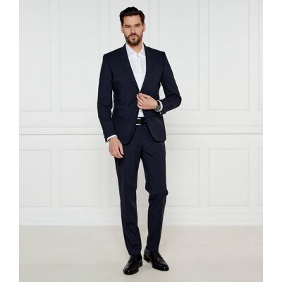Boss BLACK Garnitur H-Huge-2Pcs-224 Slim Fit z dodatkiem wełny granatowy 54 Boss BLACK Garnitur H-Huge-2Pcs-224 Slim Fit z dodatkiem wełny granatowy 54