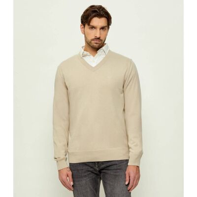 Boss BLACK Sweter Upacello-L Regular Fit beżowy M Boss BLACK Sweter Upacello-L Regular Fit beżowy M