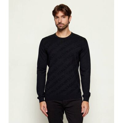 Karl Lagerfeld Wełniany sweter Regular Fit czarny S Karl Lagerfeld Wełniany sweter Regular Fit czarny S