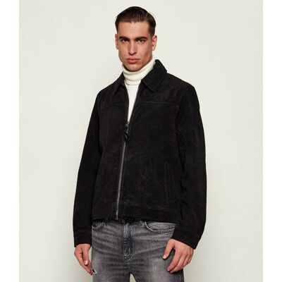 AllSaints Kurtka RHONE Regular Fit zamsz czarny XXL AllSaints Kurtka RHONE Regular Fit zamsz czarny XXL
